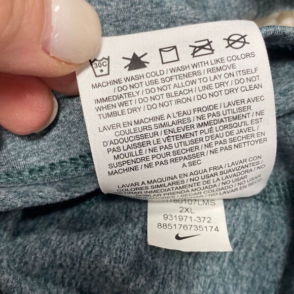 Nike Green Heather Dry-Fit Quarter Zip Pullover Size 2XL - Picture 6 of 6